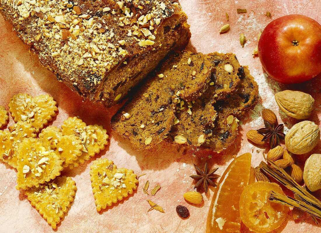 Butter almond stollen and almond hearts