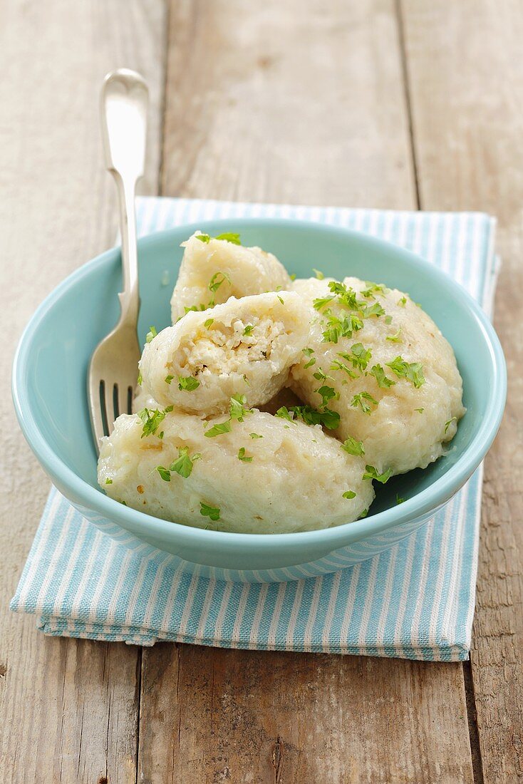 Cepeliny (Potato dumplings with quark filling, Poland)