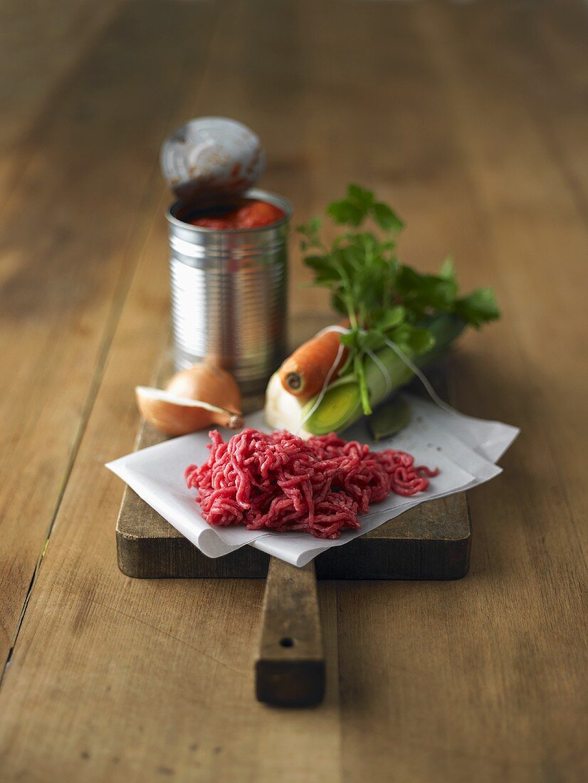 Ingredients for bolognese sauce
