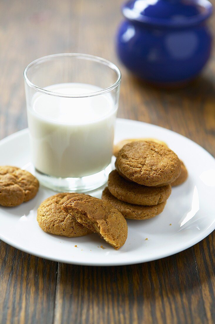 Soetkoekies (Südafrikanische Gewürzplätzchen) mit Milch