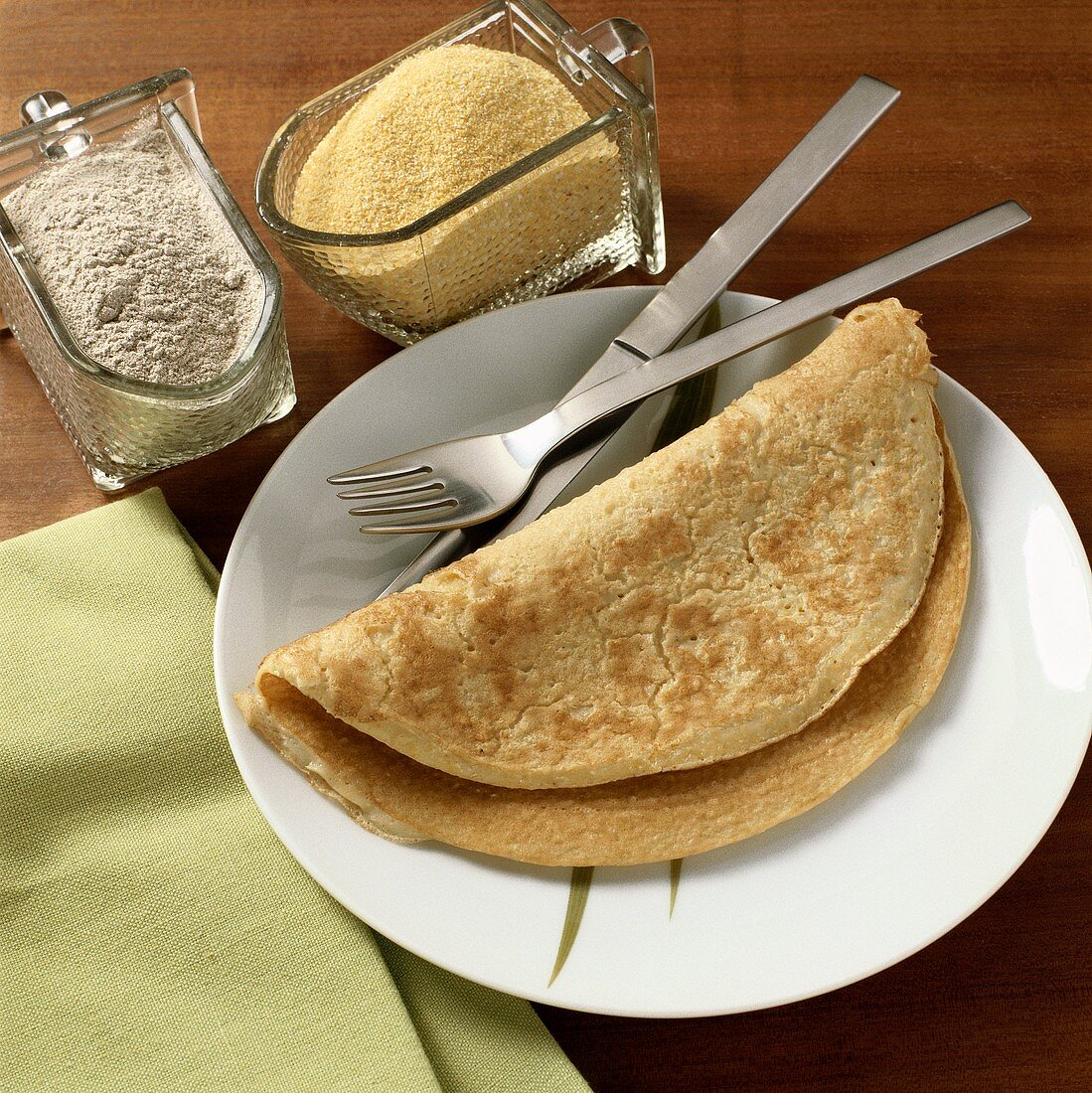 Pancakes with cornmeal or wholemeal flour
