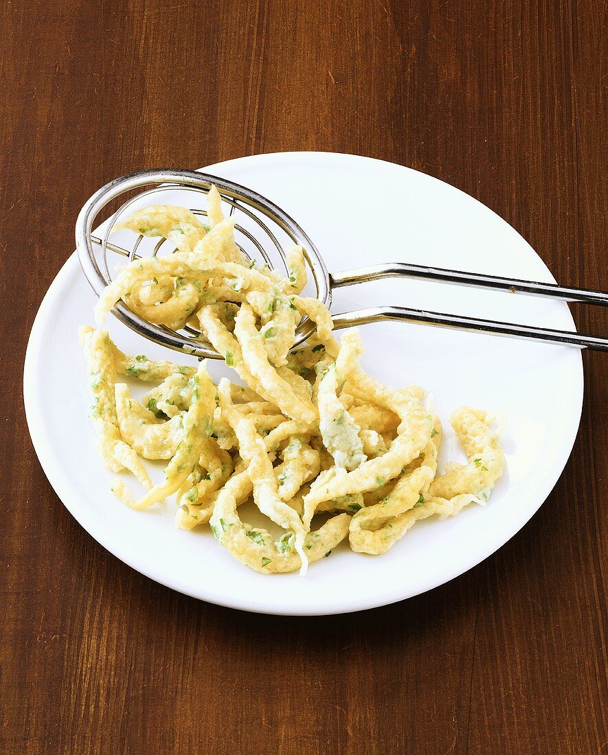 Spaetzle noodles with herbs