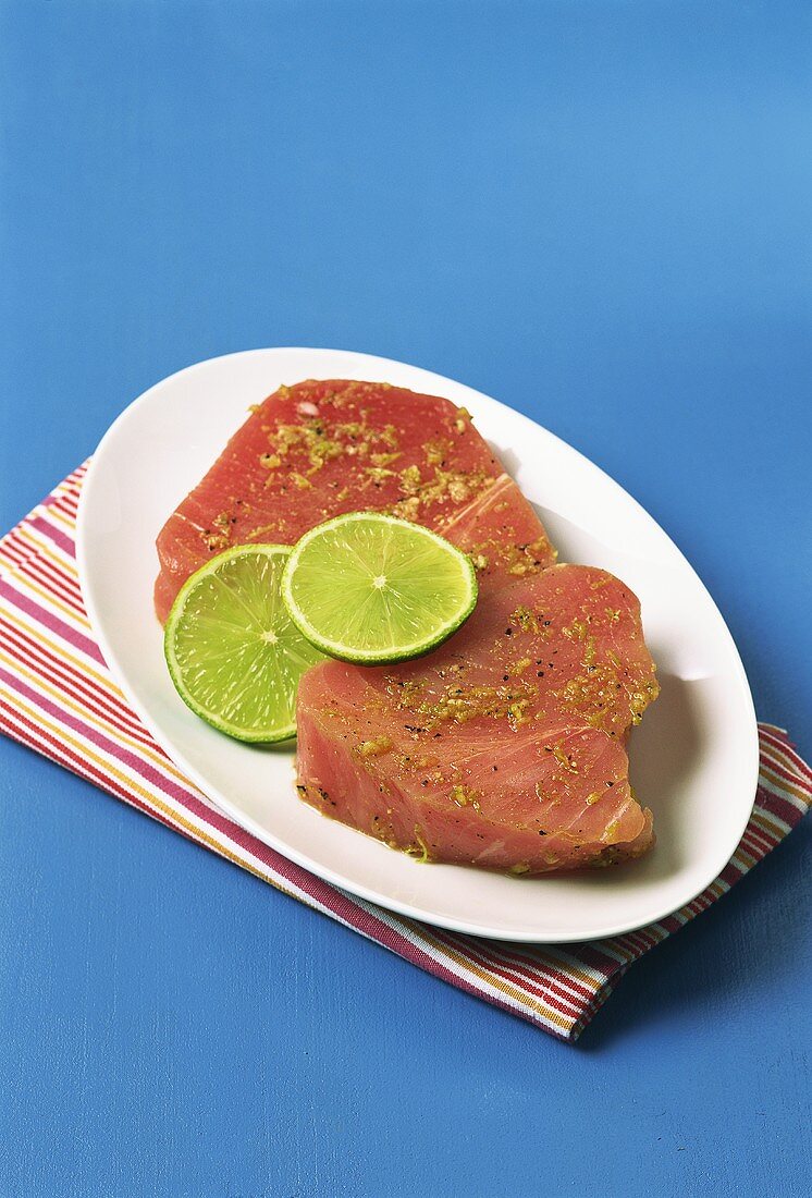 Marinated tuna steaks