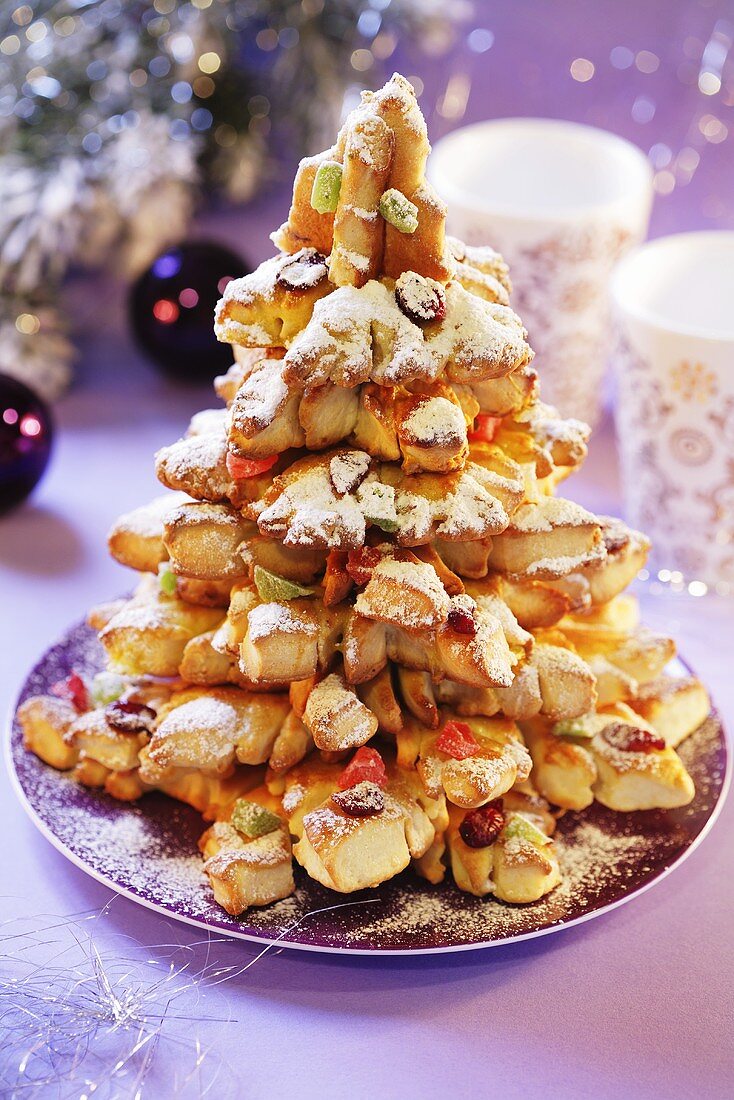 Fir tree made from pastries