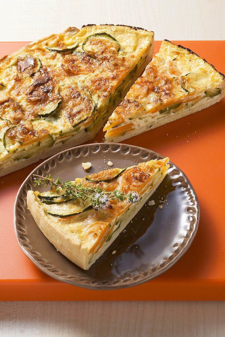 Courgette and cheese tart