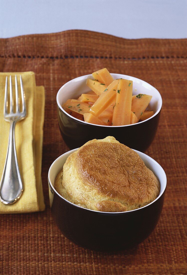 Cheese soufflé with carrots