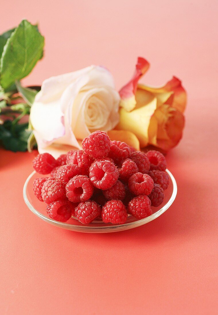 Raspberries and roses