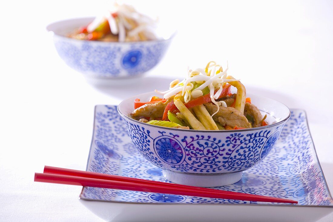 Hähnchen mit Sprossen und Paprika (China)