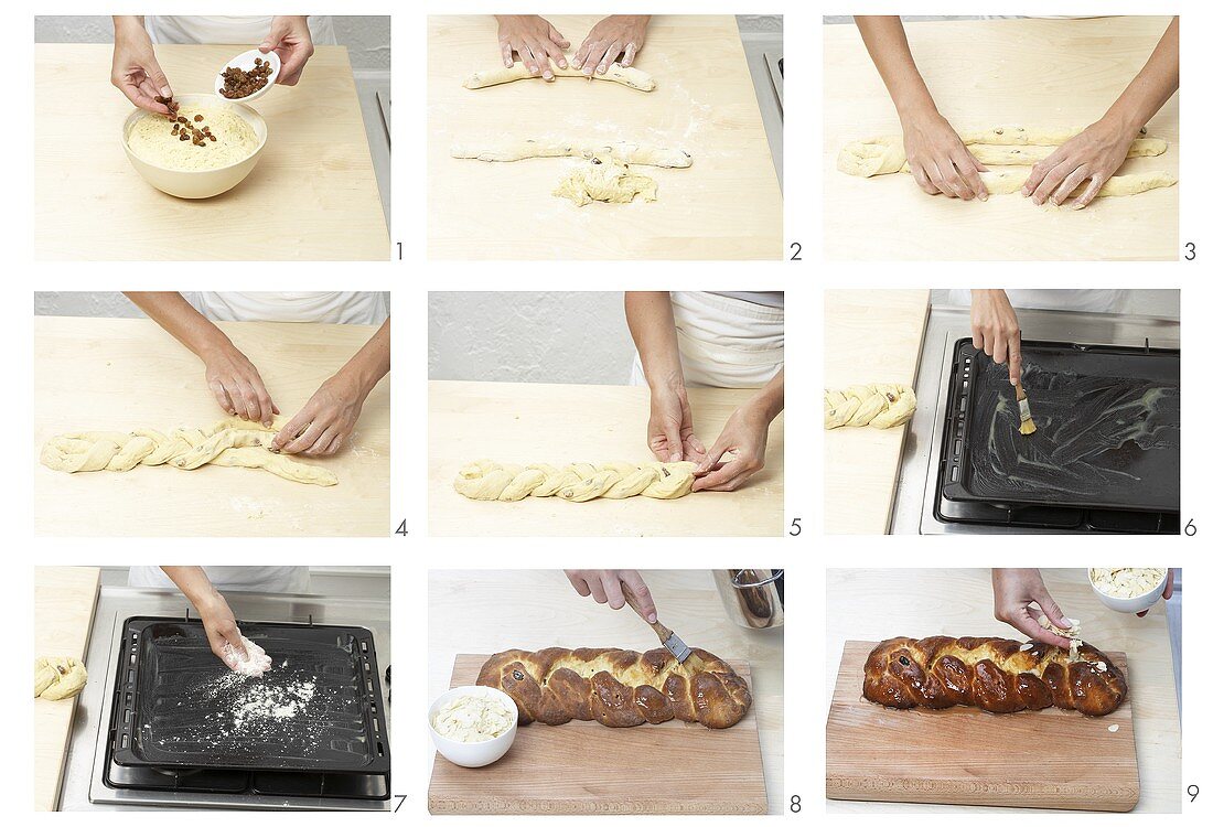 Making a bread plait