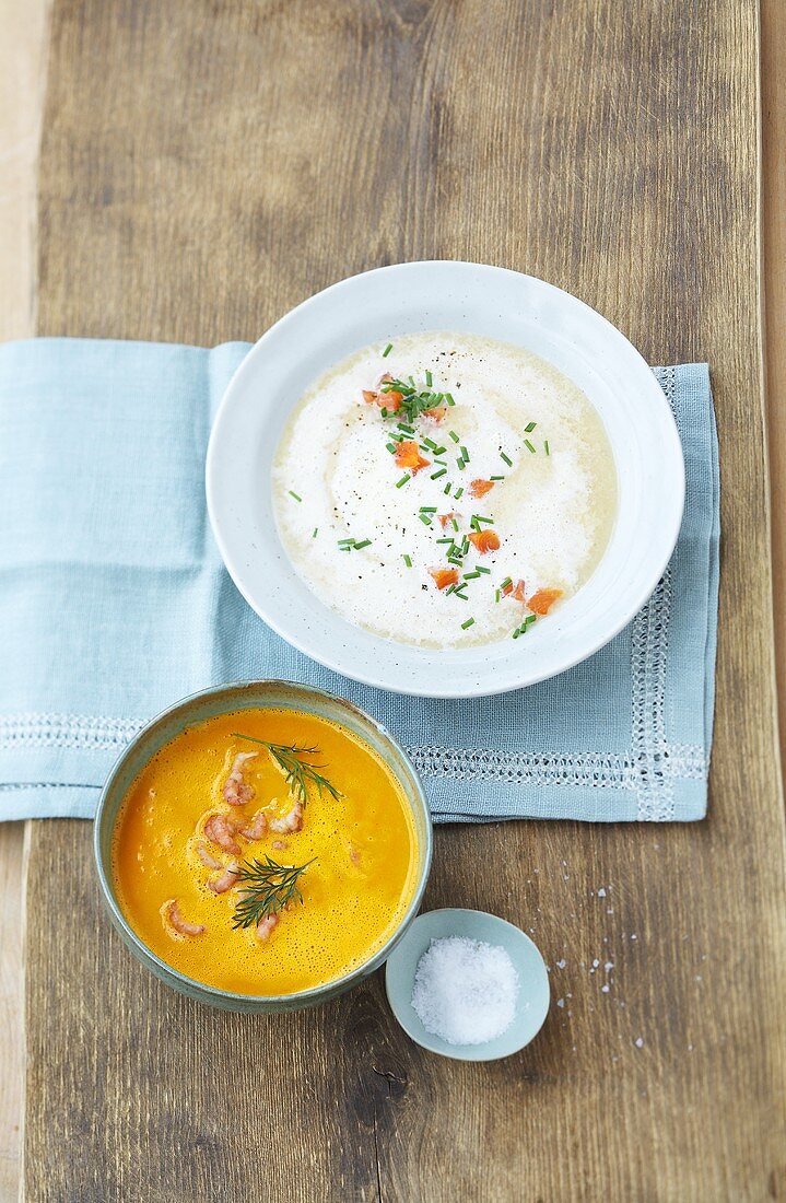 Sauerkrautsuppe und Krabbensuppe