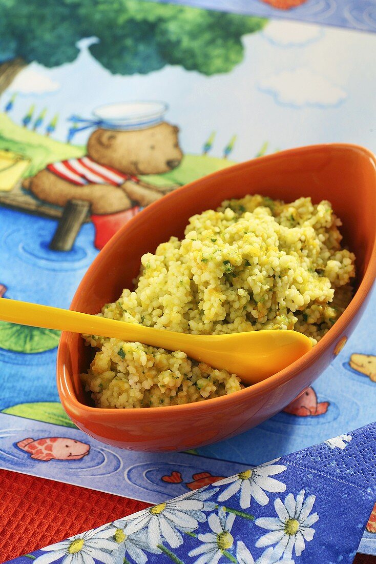 Courgette puree with bulgur
