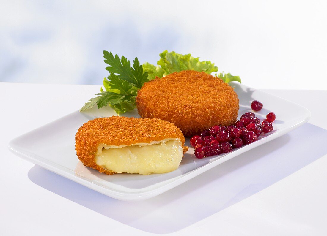 Deep-fried Camembert with cranberries