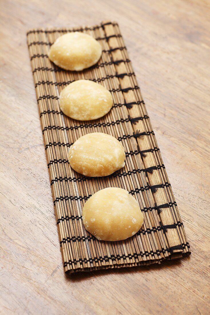 Palm sugar on bamboo mat