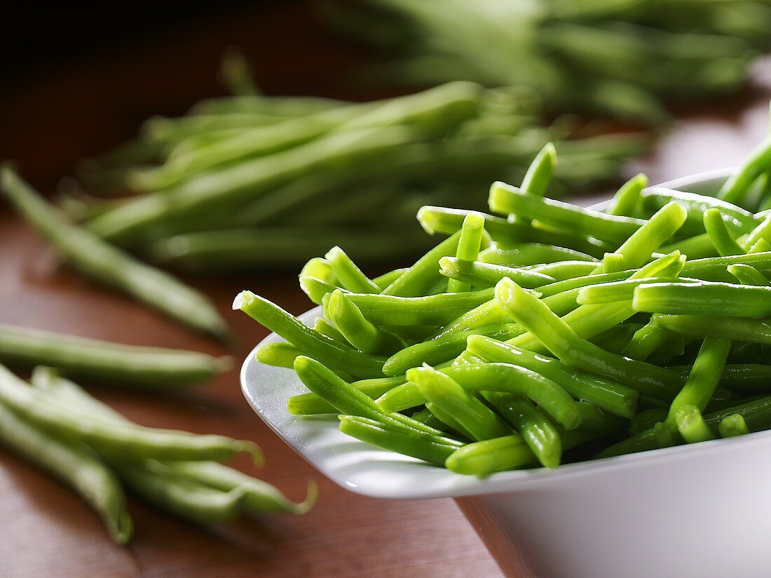 Blanched French beans