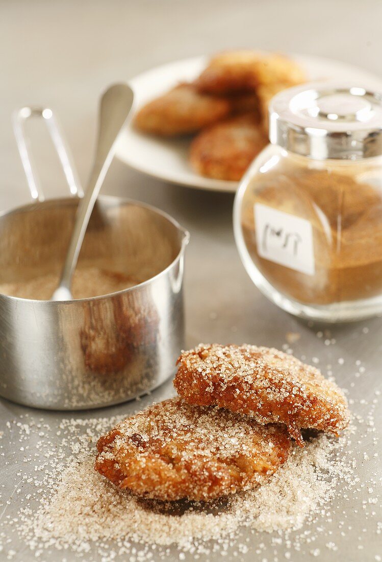 Pear and almond cakes with cinnamon sugar