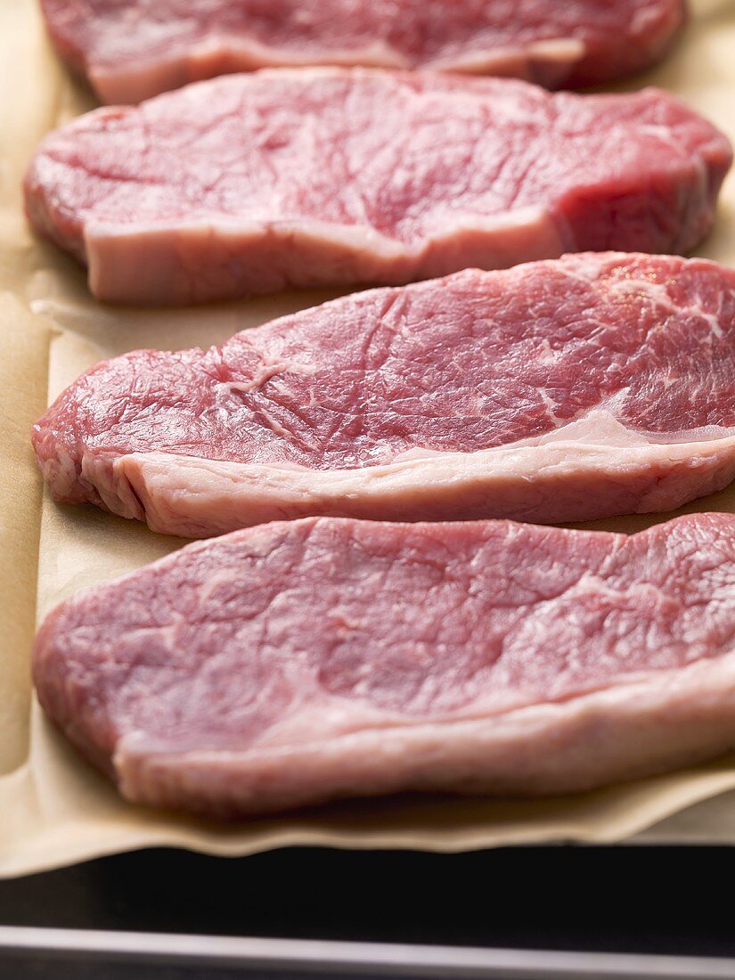 Slices of sirloin steak