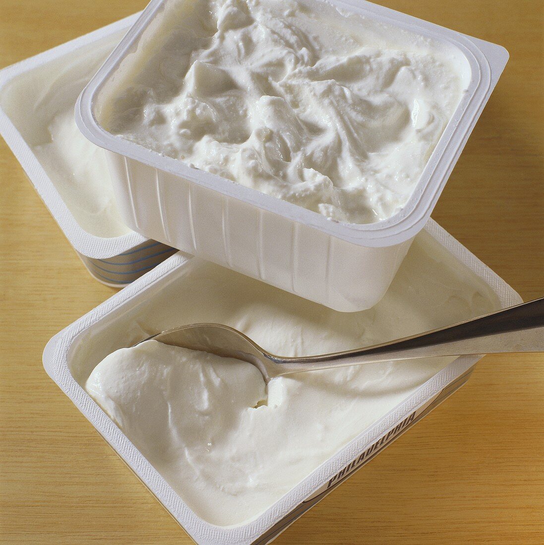 Soft (fresh) cheese and quark in opened packaging