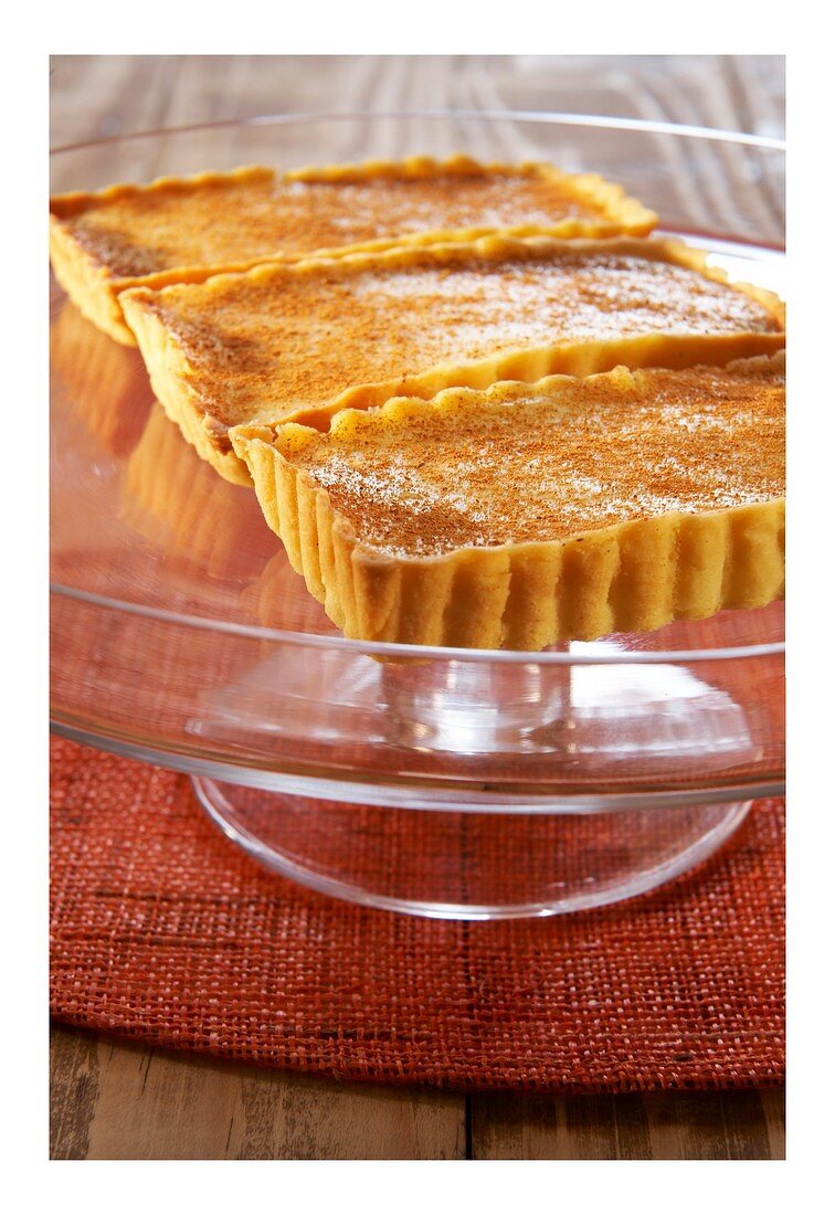 South African milk tart with mandarin liqueur