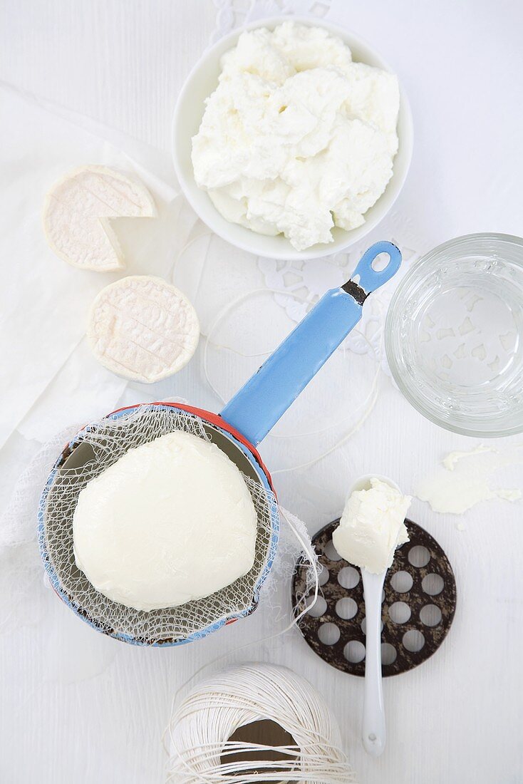 Various types of cream cheese