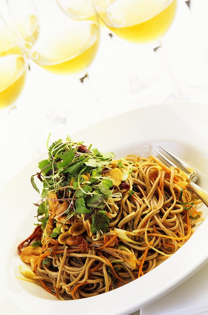 Soba noodles with vegetables