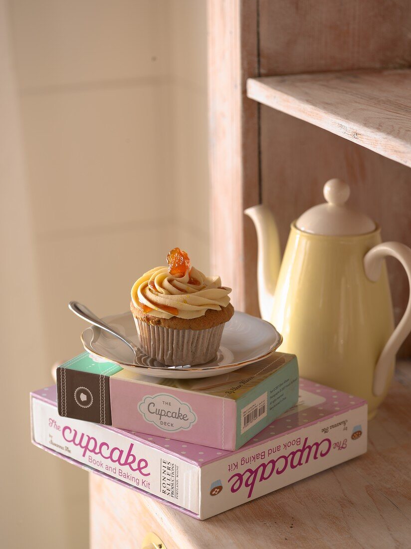 Carrot and ginger cupcake with cream cheese icing