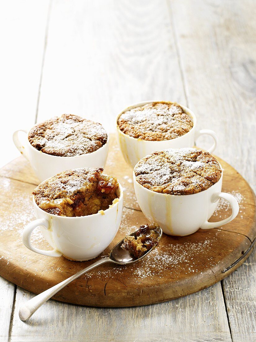 Date and banana dessert in cups