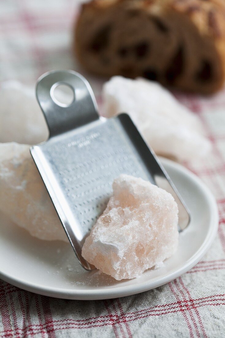 Rock salt with grater