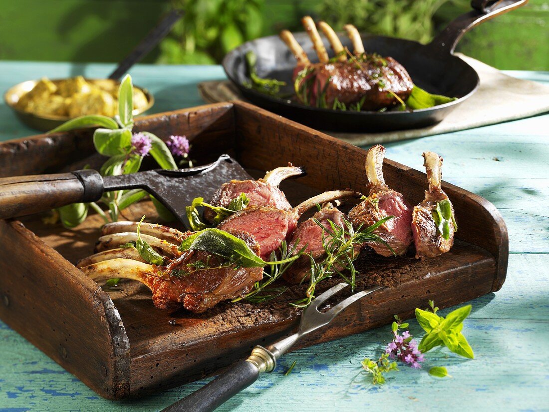 Rack of lamb with herb butter