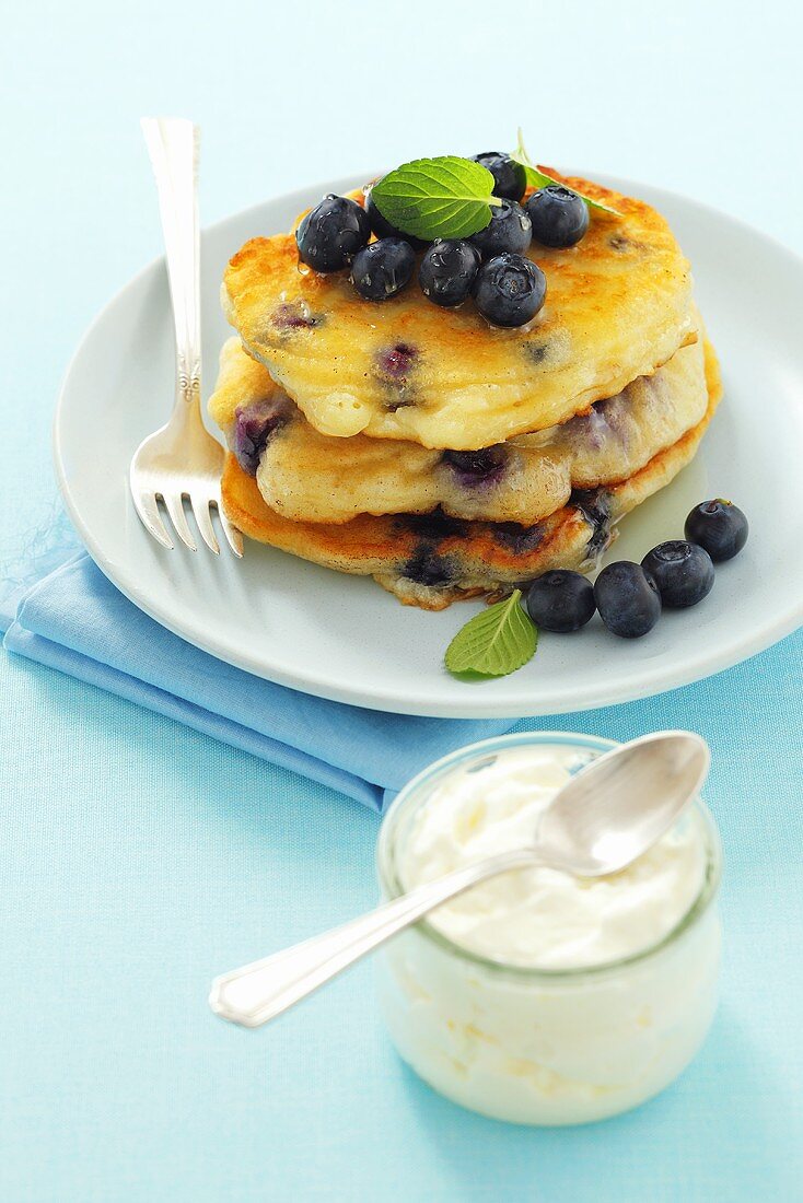 Pancakes mit Heidelbeeren