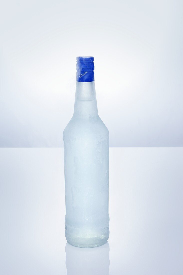 Wodka in vereister Flasche