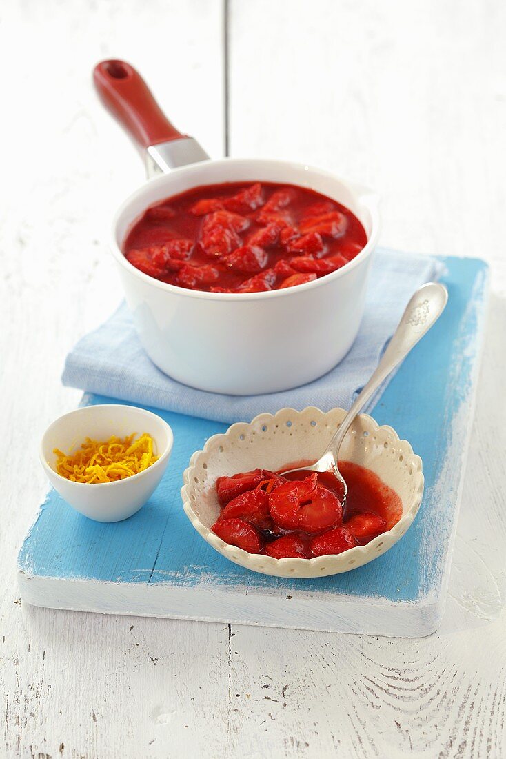 Strawberry jam with orange zest