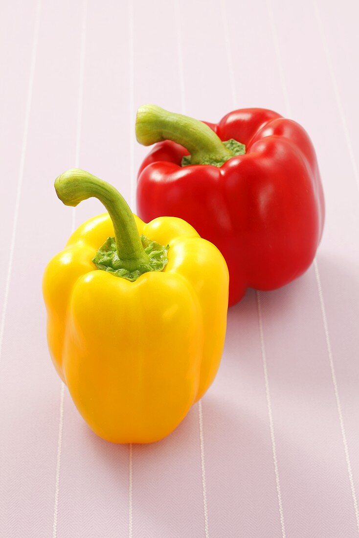 Two peppers (red and yellow)