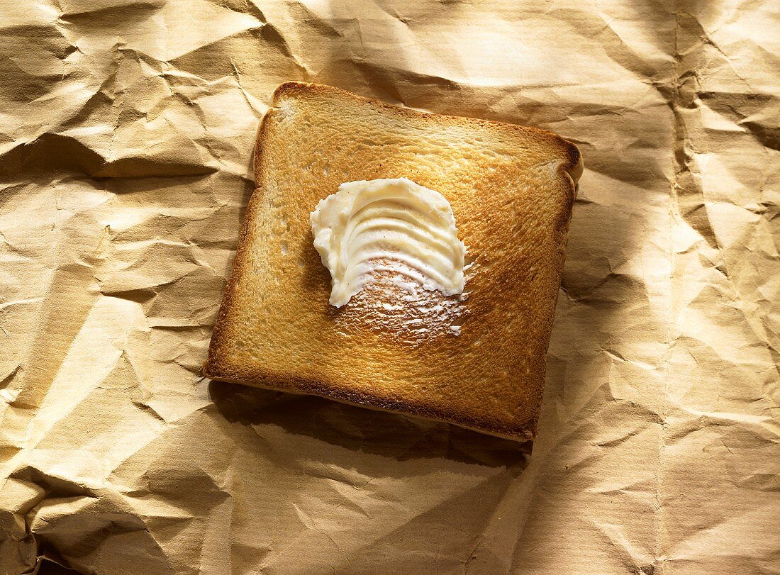 Slice of toast with butter