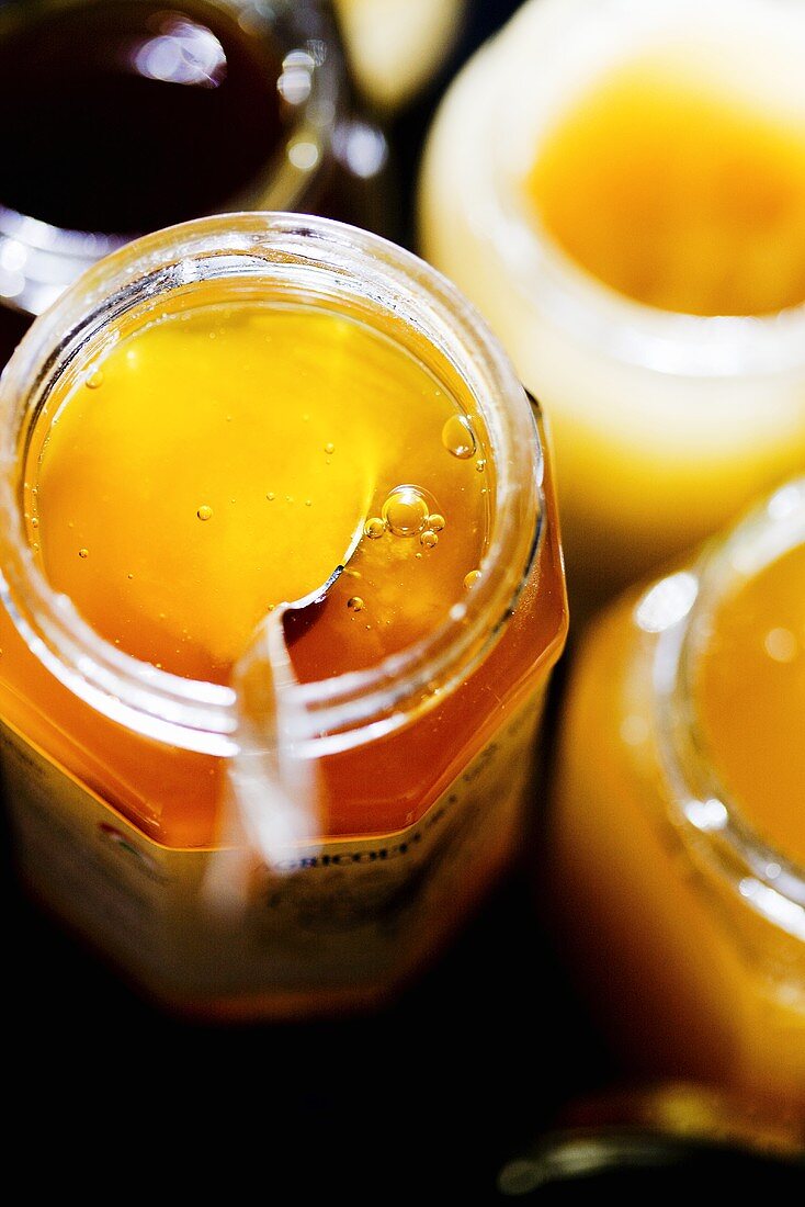 Several jars of honey