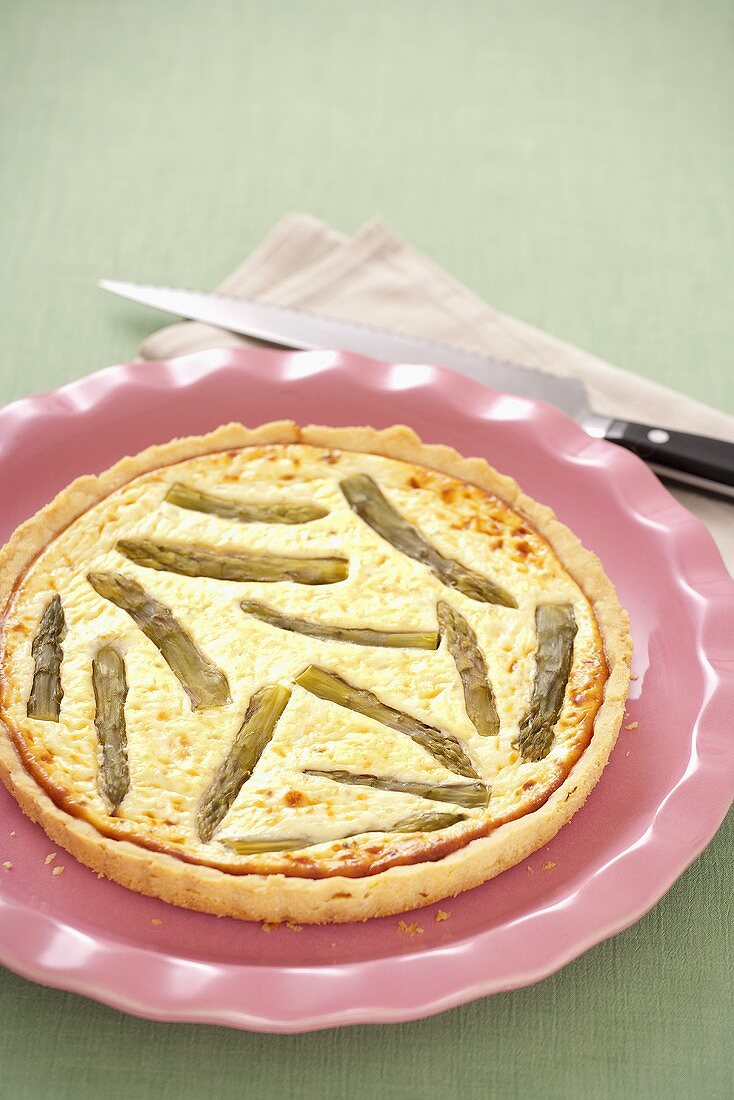 Asparagus and ricotta tart