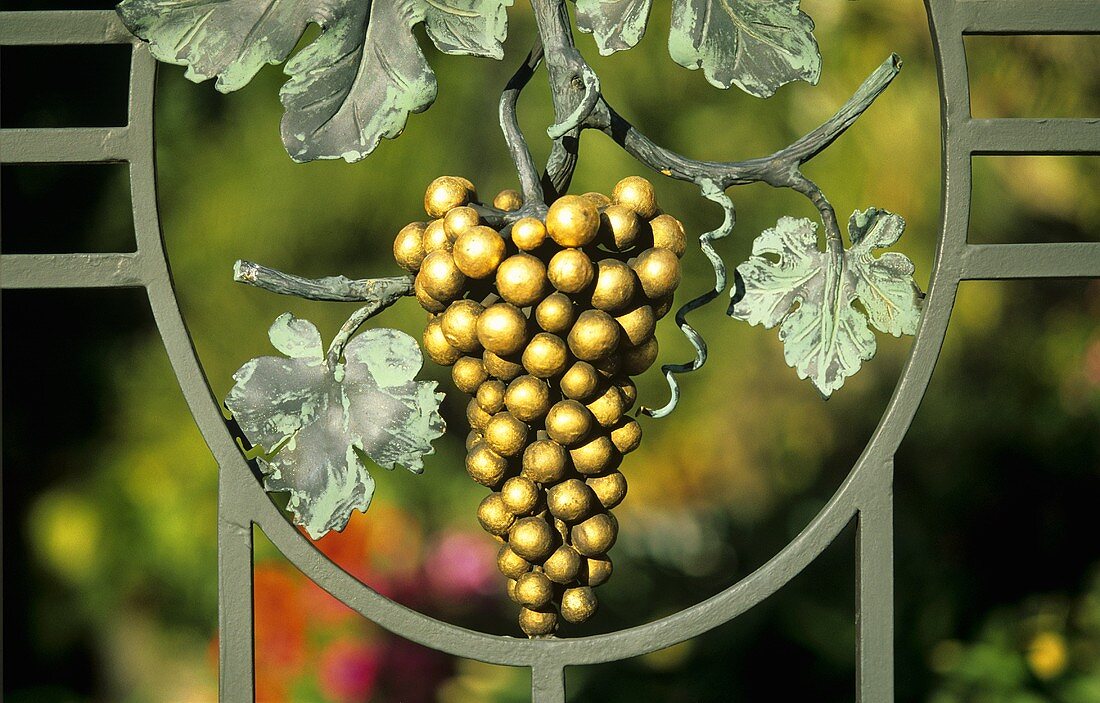 Grape motif in an iron gate
