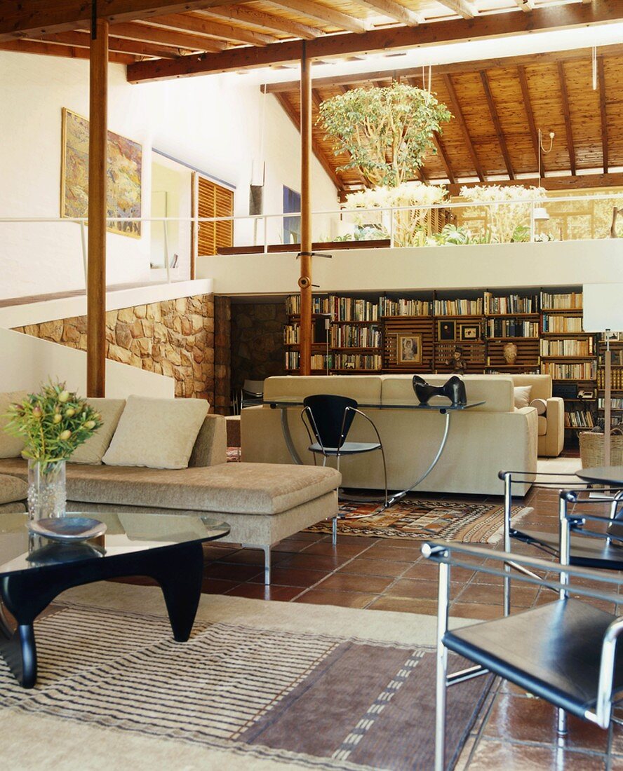 Interior of wooden house