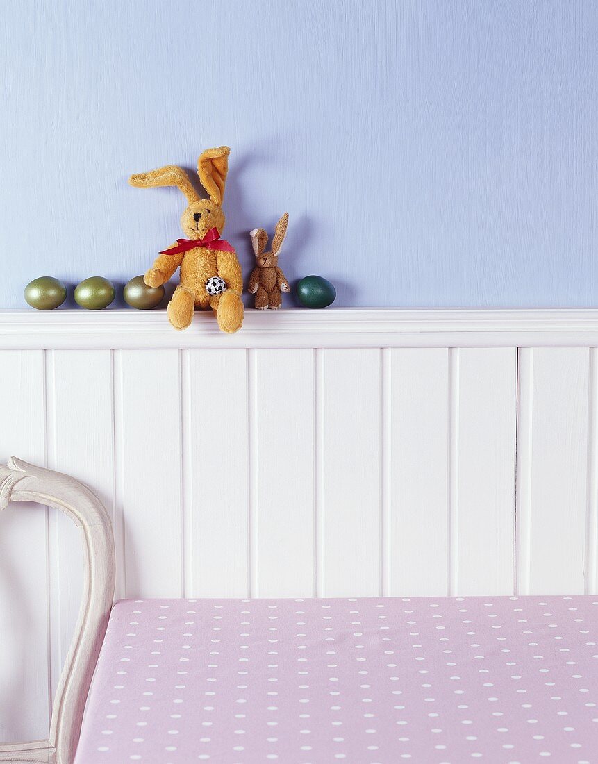 Easter decorations on a wall