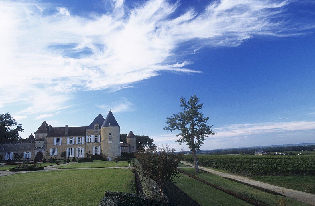 Das Château d'Yquem, Sauternes, Bordeaux, Frankreich