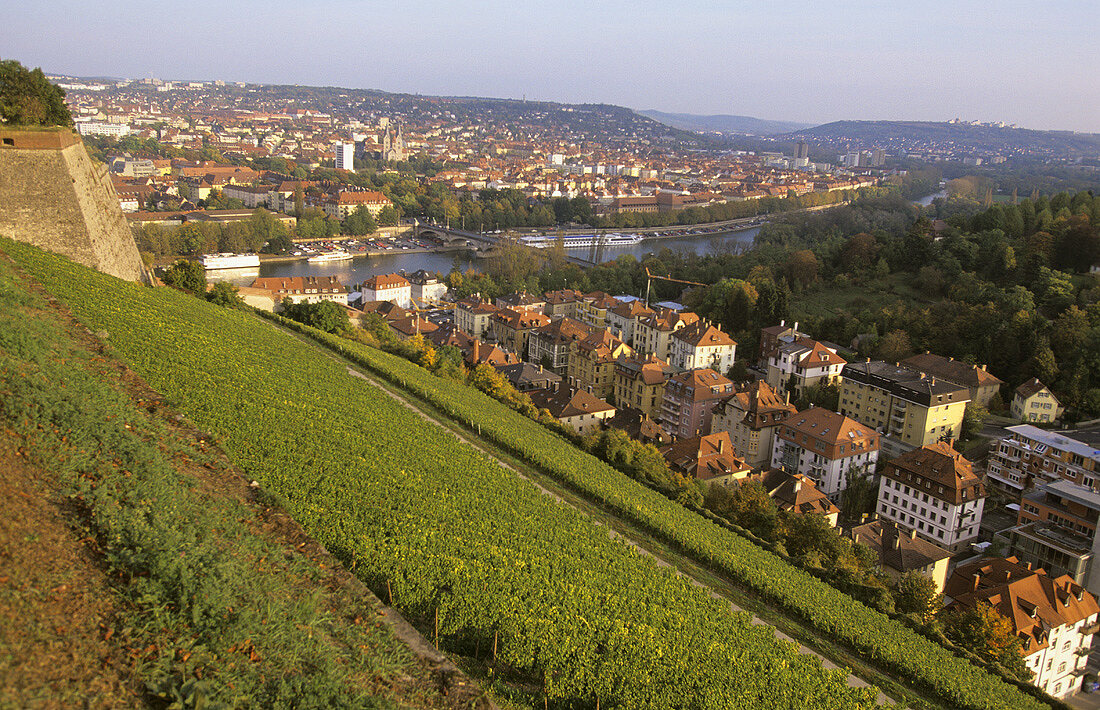 View of Würzburg from Marienberg Fortress, Franconia, Germany