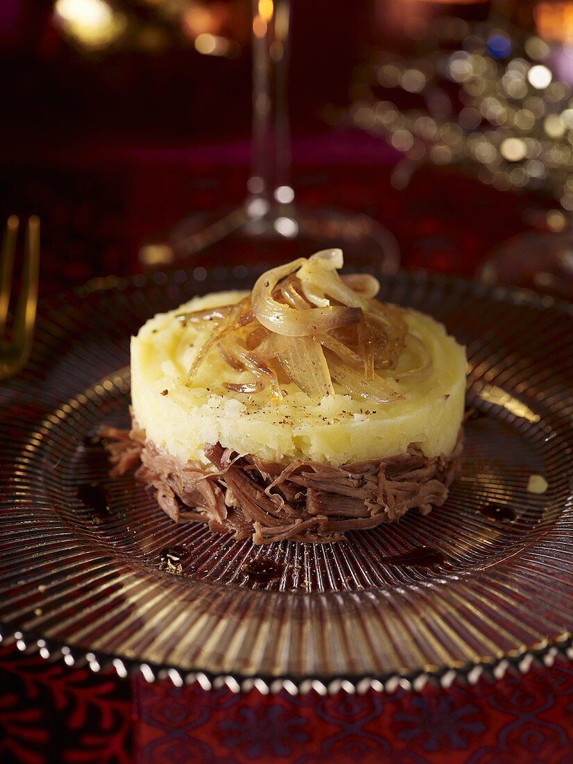 Parmentier potatoes with duck and onions