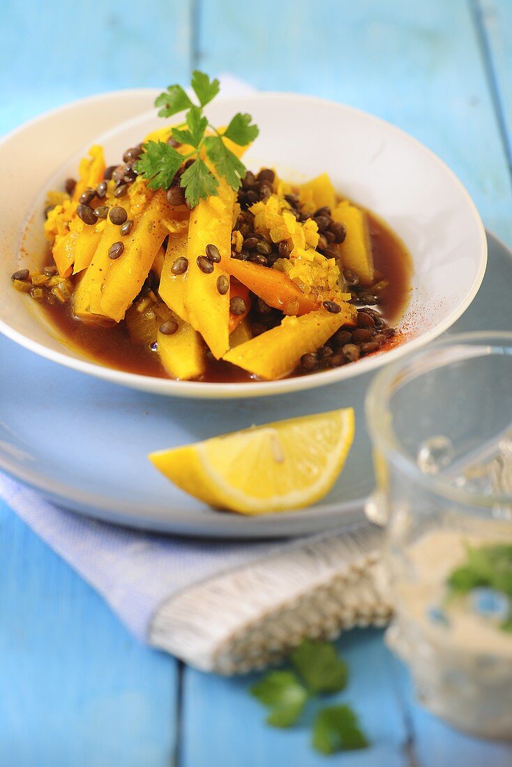 Turnip curry with lentils