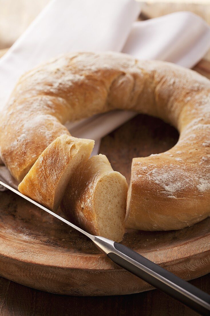 Ciabatta, angeschnitten