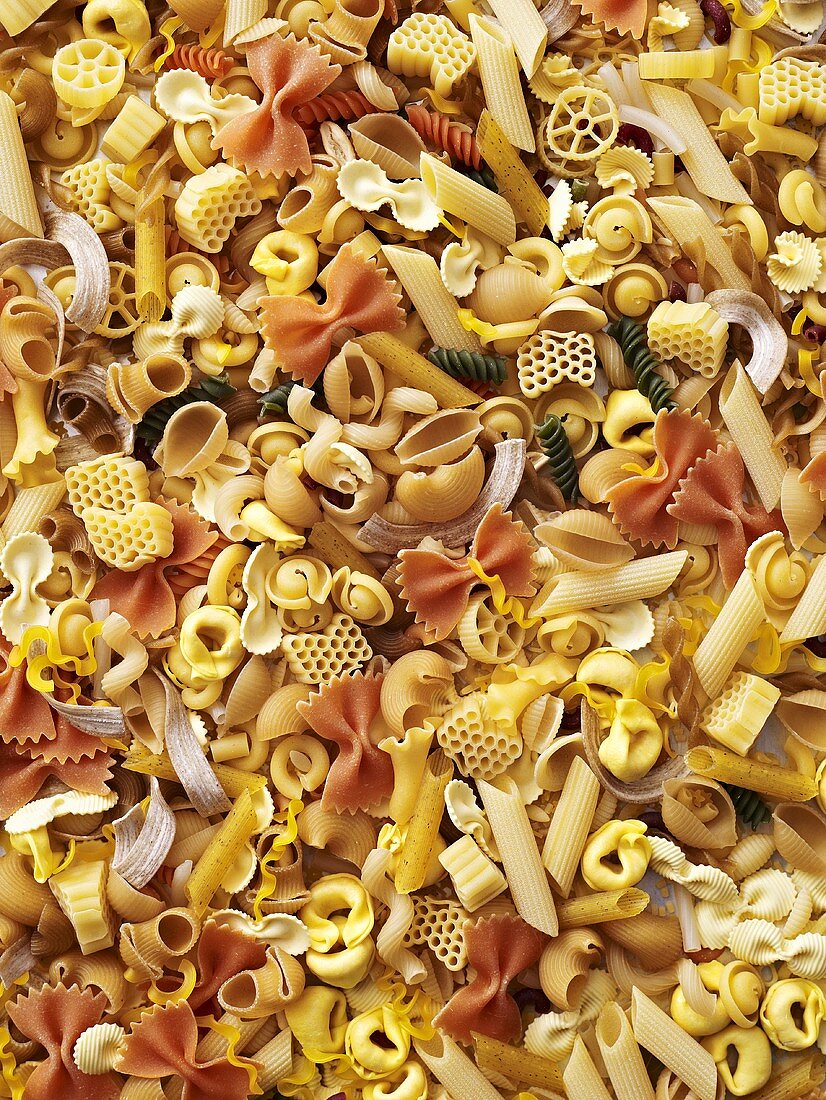 Various types of pasta (macro zoom)