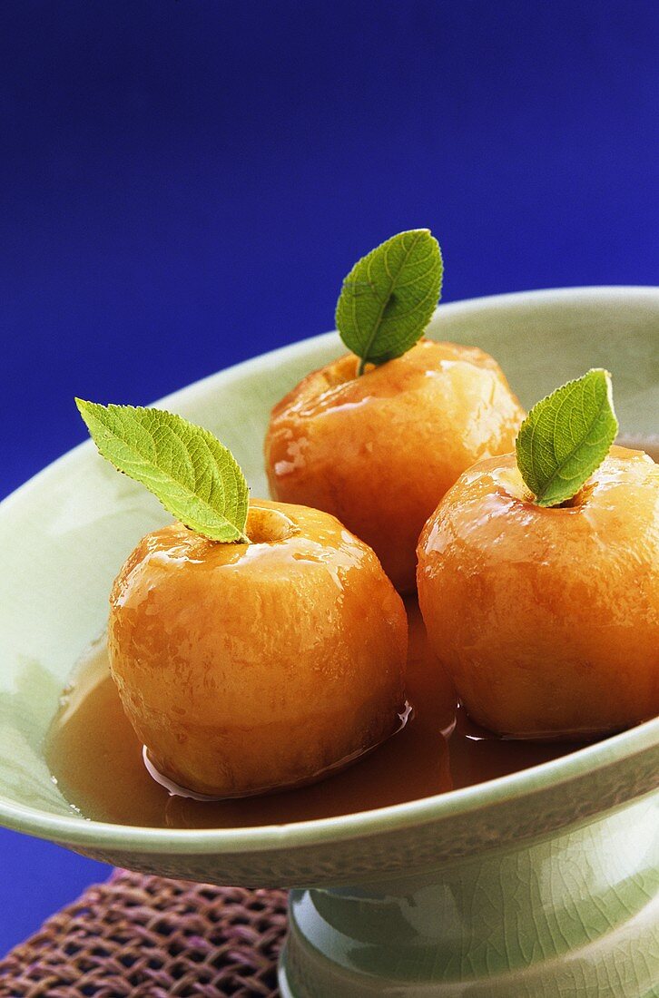 Poached peaches