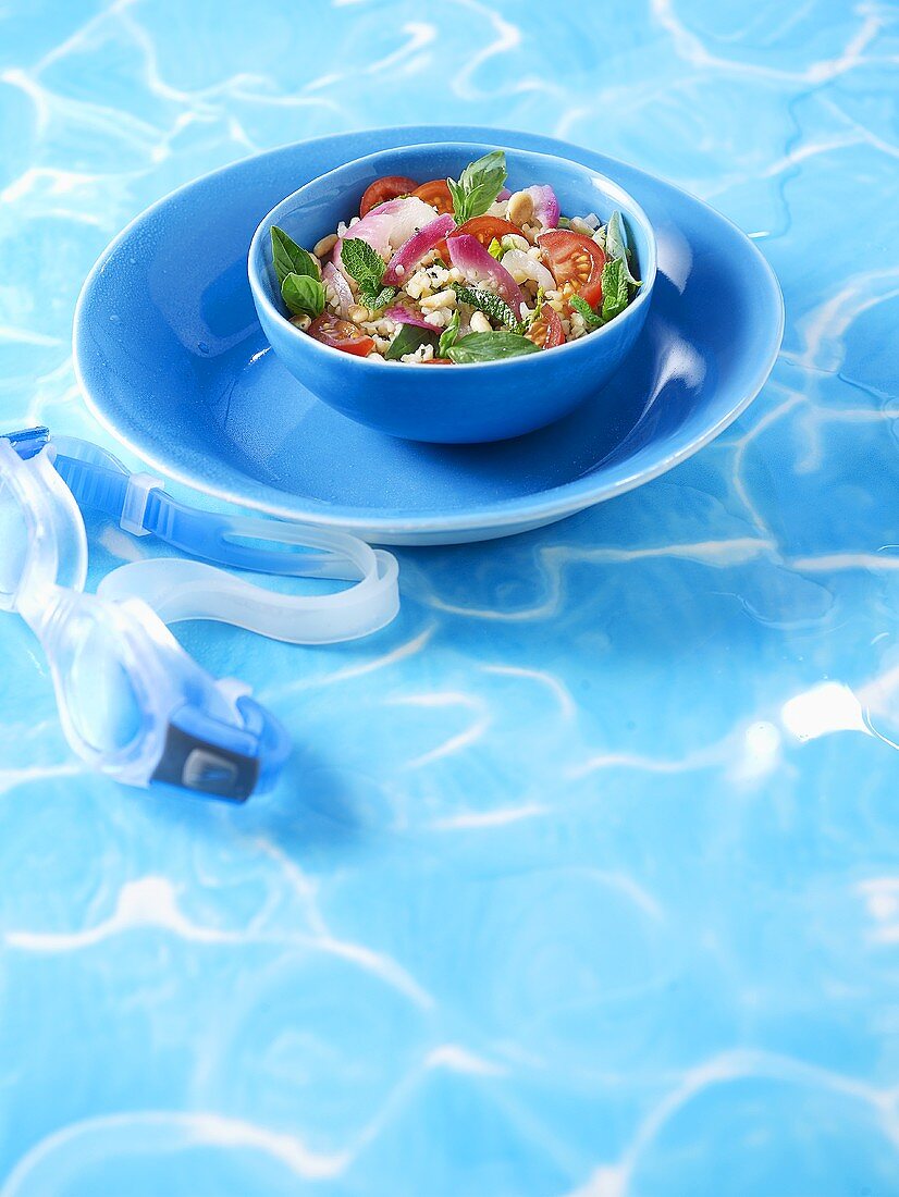 Tabbouleh (Lebanese bulgur salad with tomatoes and mint)