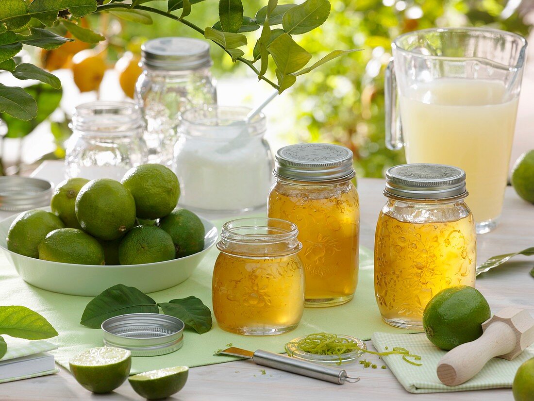 Lime jelly with lime zest