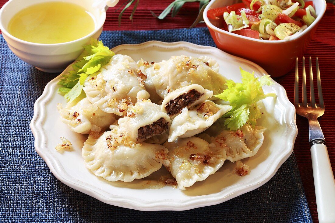 Ravioli with meat filling
