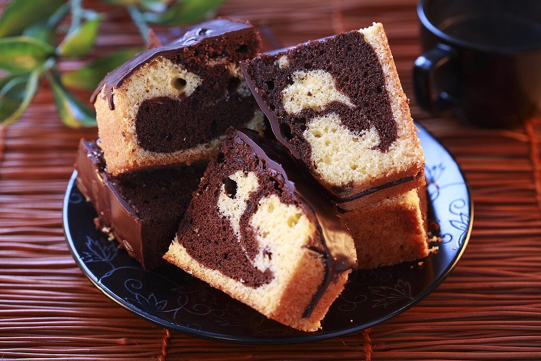Pieces of marble cake