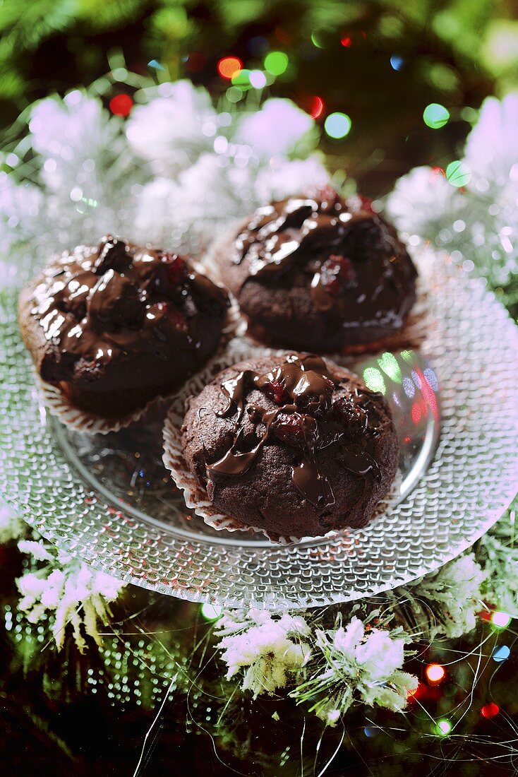 Schokoladenmuffins zu Weihnachten